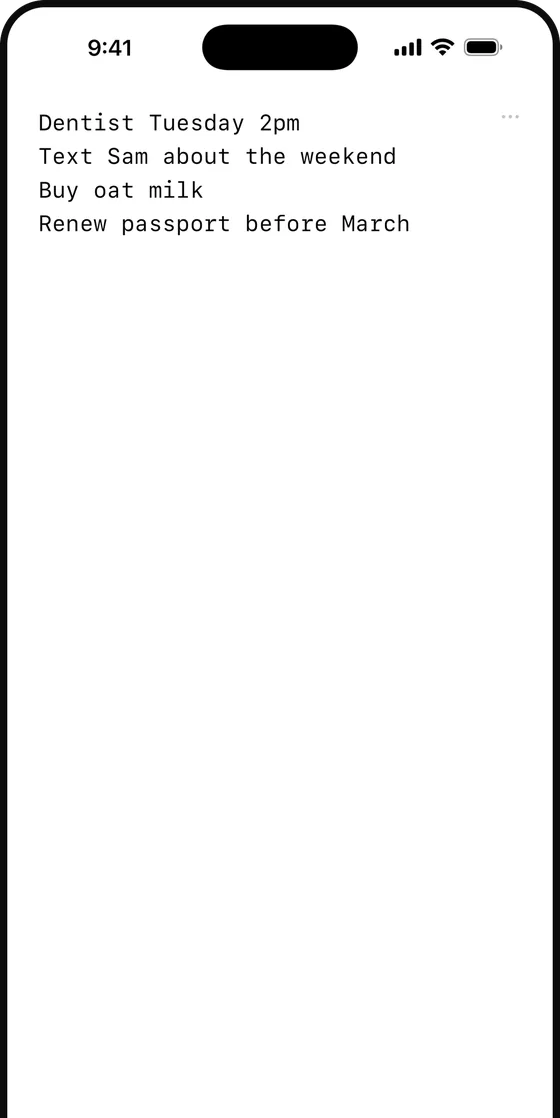 A single page of notes, open at the bottom